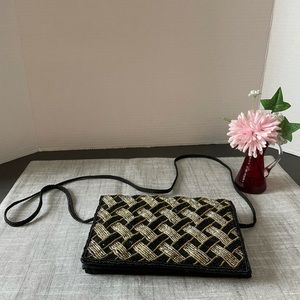 Vintage R R Clutch with shoulder strap
